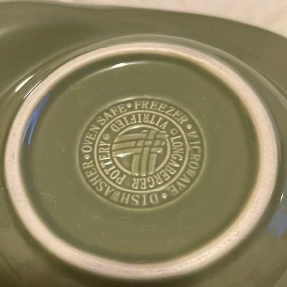 Longaberger Woven Traditions 13 1/4” Oval Snack Plate in Sage. H110 - Picture 3 of 3